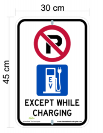 EV Parking Only while charging sign English (MTO Compliant)